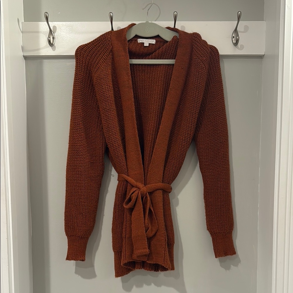 Burnt Orange Knit Sweater Cardigan